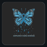 Huntington's Disease Awareness Butterfly Vierkante Sticker<br><div class="desc">Huntington's Disease Awareness Butterfly</div>
