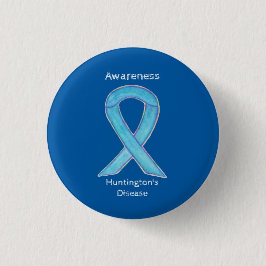 Huntington's Disease Awareness Ribbon Custom Pin Ronde Button 3,2 Cm (Voorkant)