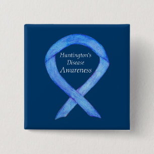Huntington's Disease Awareness Ribbon Custom Pin Vierkante Button 5,1 Cm