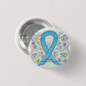 Huntington's Disease Butterfly Awareness Pin Ronde Button 3,2 Cm (Voorkant /achterkant)