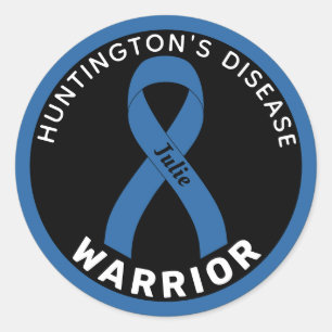 Huntington's Disease Warrior Ribbon Black Ronde Sticker