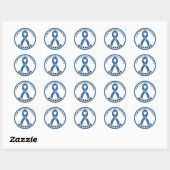 Huntington's Disease Warrior Ribbon White Ronde Sticker (Vel)