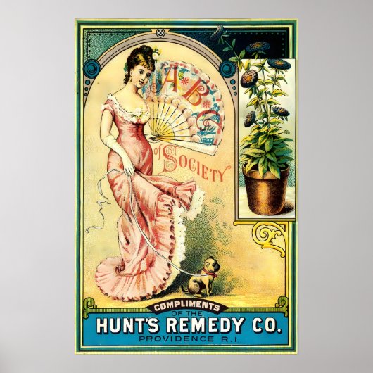 Hunt's Remedy Co. Ephemera POSTER PRINT A5 A2 (Voorkant)