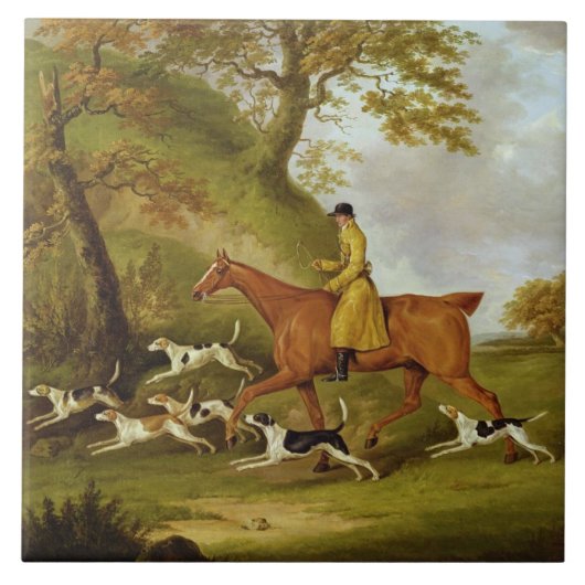 Huntsman and Hounds, 1809 (olie op doek) Tegeltje (Voorkant)
