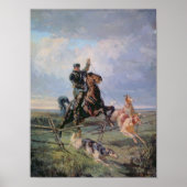 Huntsman met de Borzois, 1872 Poster (Voorkant)