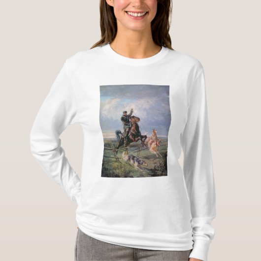 Huntsman met de Borzois, 1872 T-shirt (Voorkant)