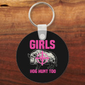 Huntsman voor Hog Hunting Boar Pig Sleutelhanger (Voorkant)