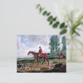 Huntsman voor zijn majestys harriers briefkaart (Staand voorkant)