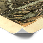 Huntsville Alabama 1871 Antiek Panorama Map Poster (Hoek)