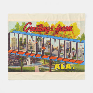 Huntsville Alabama  Briefkaart met grote letters Fleece Deken