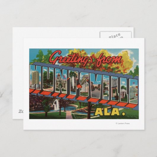 Huntsville, Alabama - Grote lettertjes Briefkaart (Voorkant / Achterkant)