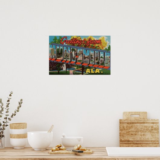 Huntsville, Alabama - Grote lettertjes Poster (Keuken)