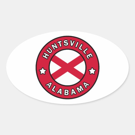 Huntsville Alabama Ovale Sticker (Voorkant)
