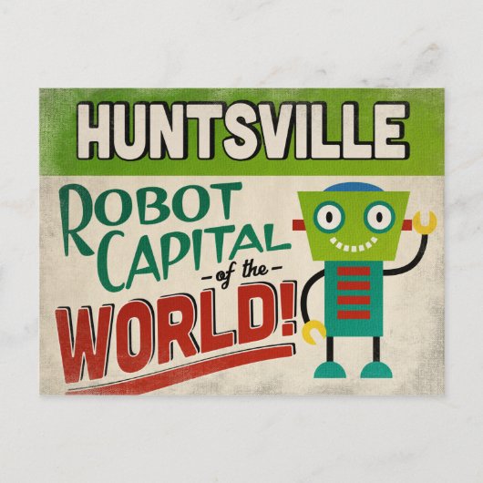 Huntsville Alabama Robot - Funny  Briefkaart (Voorkant)