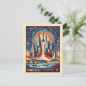 Huntsville Alabama Rocket City Futuristic Space Briefkaart (Staand voorkant)