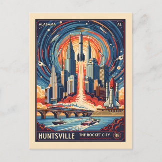 Huntsville Alabama Rocket City Futuristic Space Briefkaart
