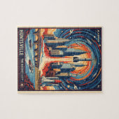 Huntsville Alabama Rocket City Futuristic Space Legpuzzel (Horizontaal)