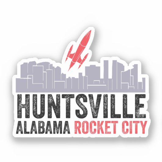 Huntsville Alabama Rocket City Sticker (Voorkant)