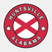Huntsville Alabama Ronde Sticker (Voorkant)