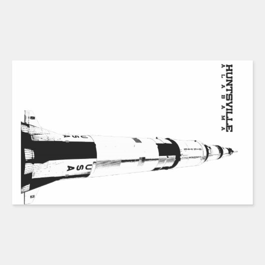 Huntsville, Alabama Saturn V-raket Rechthoekige Sticker (Voorkant)
