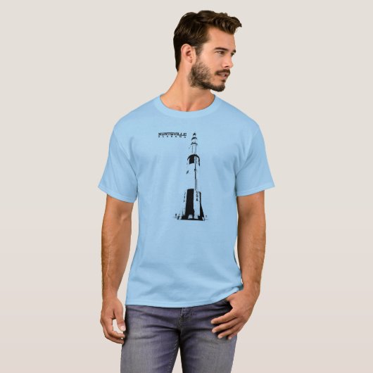 Huntsville, Alabama Saturn V Rocket T-shirt (Voorkant volledig)