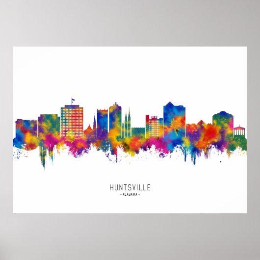 Huntsville Alabama Silhouet Poster (Voorkant)
