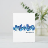 Huntsville Alabama Skyline Blue Feestdagenkaart (Staand voorkant)