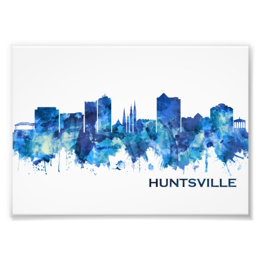 Huntsville Alabama Skyline Blue Foto Afdruk (Voorkant)