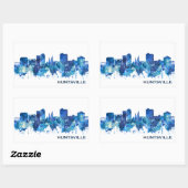 Huntsville Alabama Skyline Blue Rechthoekige Sticker (Vel)