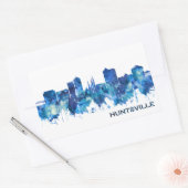 Huntsville Alabama Skyline Blue Rechthoekige Sticker (Envelop)