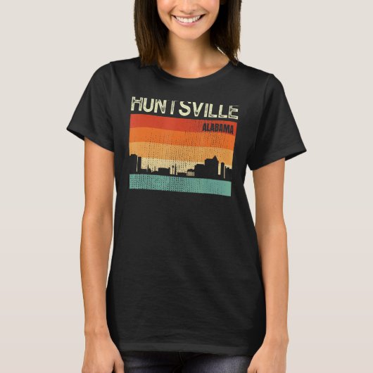 Huntsville Alabama Town Skyline T-shirt (Voorkant)