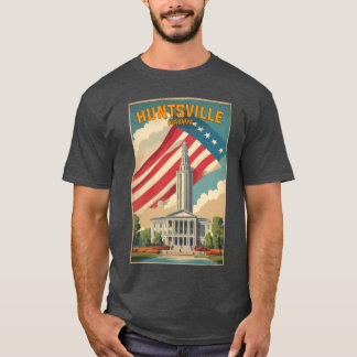 Huntsville Alabama USA Vintage Travel Tourism Over T-shirt