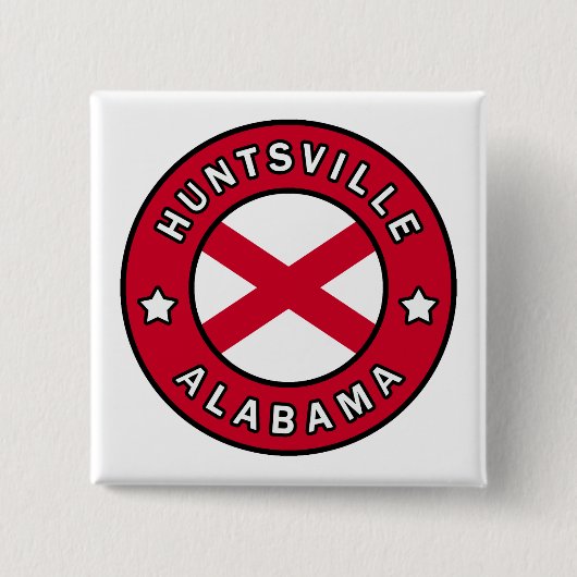 Huntsville Alabama Vierkante Button 5,1 Cm (Voorkant)