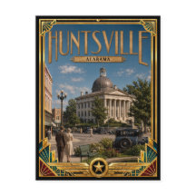 Huntsville Alabama Vintage Art Deco Gouden Tijdper