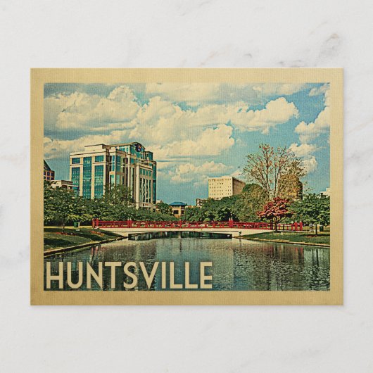 Huntsville Alabama Vintage Travel Briefkaart (Voorkant)