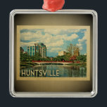 Huntsville Alabama Vintage Travel Ornament<br><div class="desc">Een cool  ornament in Huntsville met een prachtig uitzicht in de stad,  compleet met skyline,  water en brug.</div>