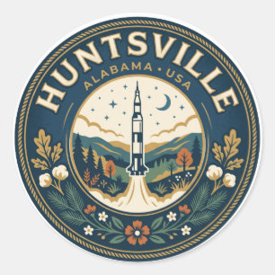 Huntsville, Alabama, VS Ronde Sticker