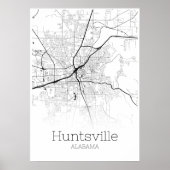 Huntsville Map - Alabama - City Map Poster (Voorkant)