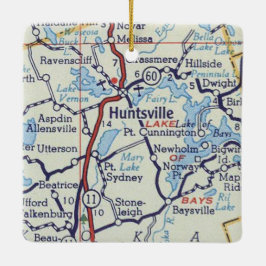 Huntsville ON Vintage Map Keramisch Ornament