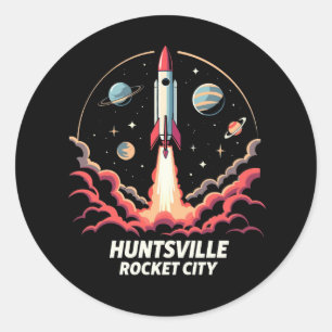 Huntsville Rocket City Ruimtevaart Ronde Sticker