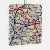 Huntsville TX Vintage Map Keramisch Ornament (Rechts)