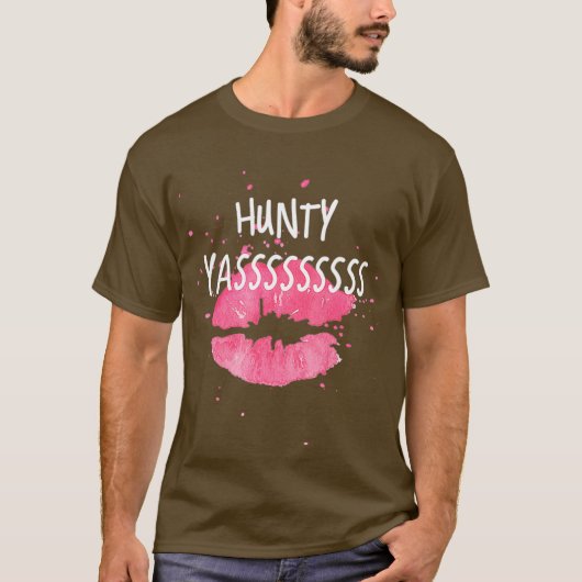 HUNTY sleept koningin grappige humor T-shirt (Voorkant)