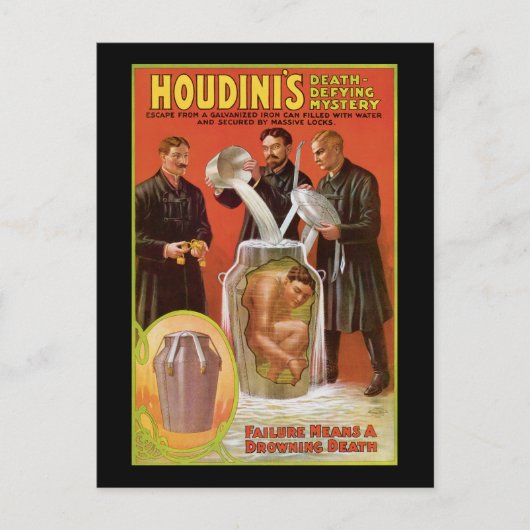 Huodini's Death Defying Mystery, Poster 1908 Briefkaart (Voorkant)