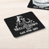 Hup-hakken naar het koeienliefje rijden kartonnen onderzetters (Schuin)