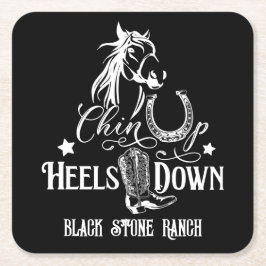 Hup-hakken naar het koeienliefje rijden kartonnen onderzetters