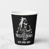 Hup-hakken naar het koeienliefje rijden papieren bekers (Voorkant)