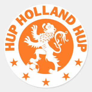 Hup Holland - Bewerkbare Achtergrondkleur Ronde Sticker
