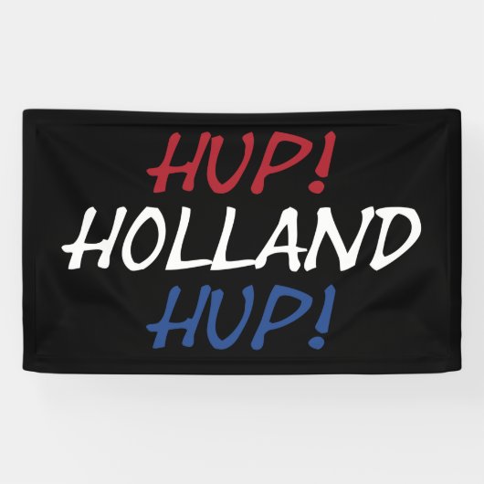 Hup Holland Hup bedekt op NLD Vlag op bk bnrcnt Spandoek (Horizontaal)