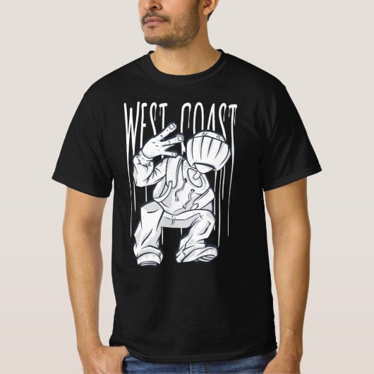 Hup-hop voor de westkust t-shirt (Voorkant)