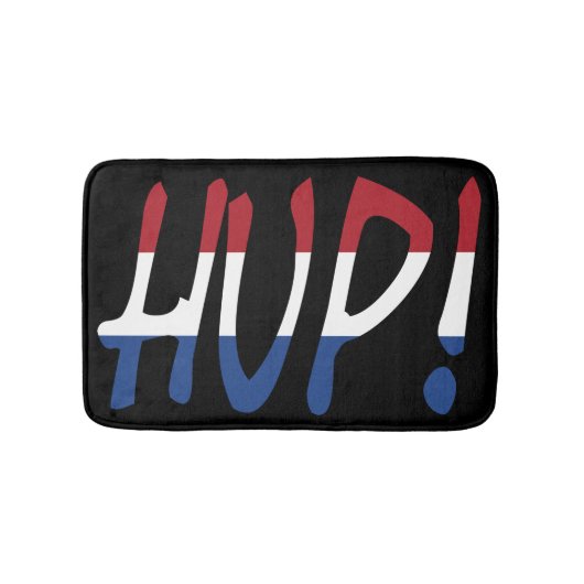 Hup overlaid op NLD Vlag op bk bmcnt Badmat (Voorkant)